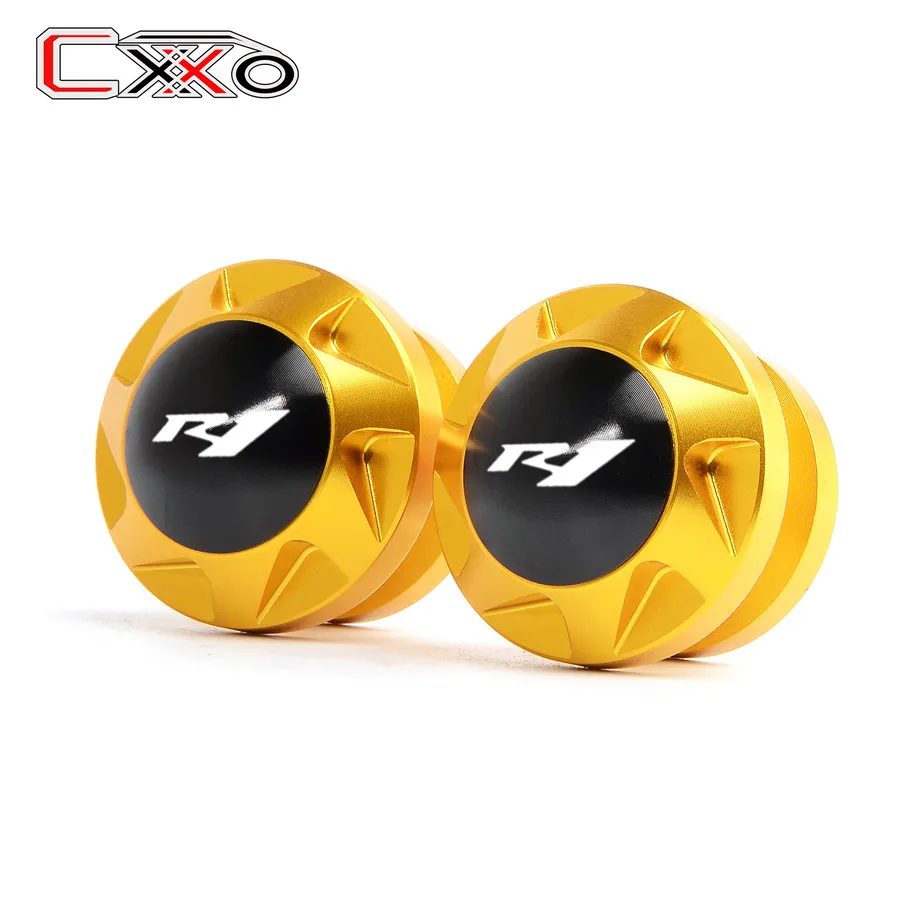 R1 Logo Gold Подходит для Yamaha Yzf R1 R6 YZFR6 YZFR1 МОТОЦИКЛ маятник Swin arm слайдерные катушки стенд винты - Цвет: R1 Logo Gold