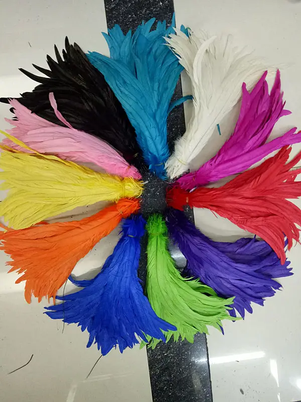 10pcs28-35cm / 12-14inch Natural pink Rooster Tail Feather Accessories for Ornament | Дом и сад