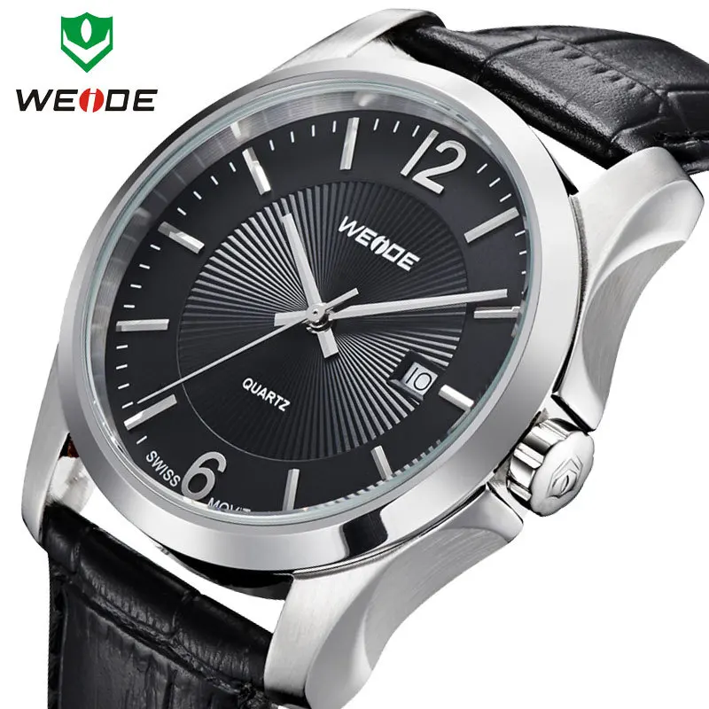WEIDE 2014 new watch women luxury wrist brand analog quartz genuine leather band date hours clock relogio 30m waterproof | Наручные часы
