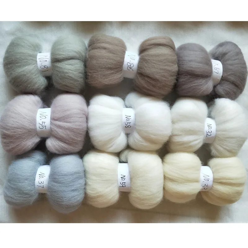 WFPFBEC Войлок 90 г 10 г/9 цветов мериносовая шерсть ровинг овчина diy crafa|wool fiber|diy fiberwool