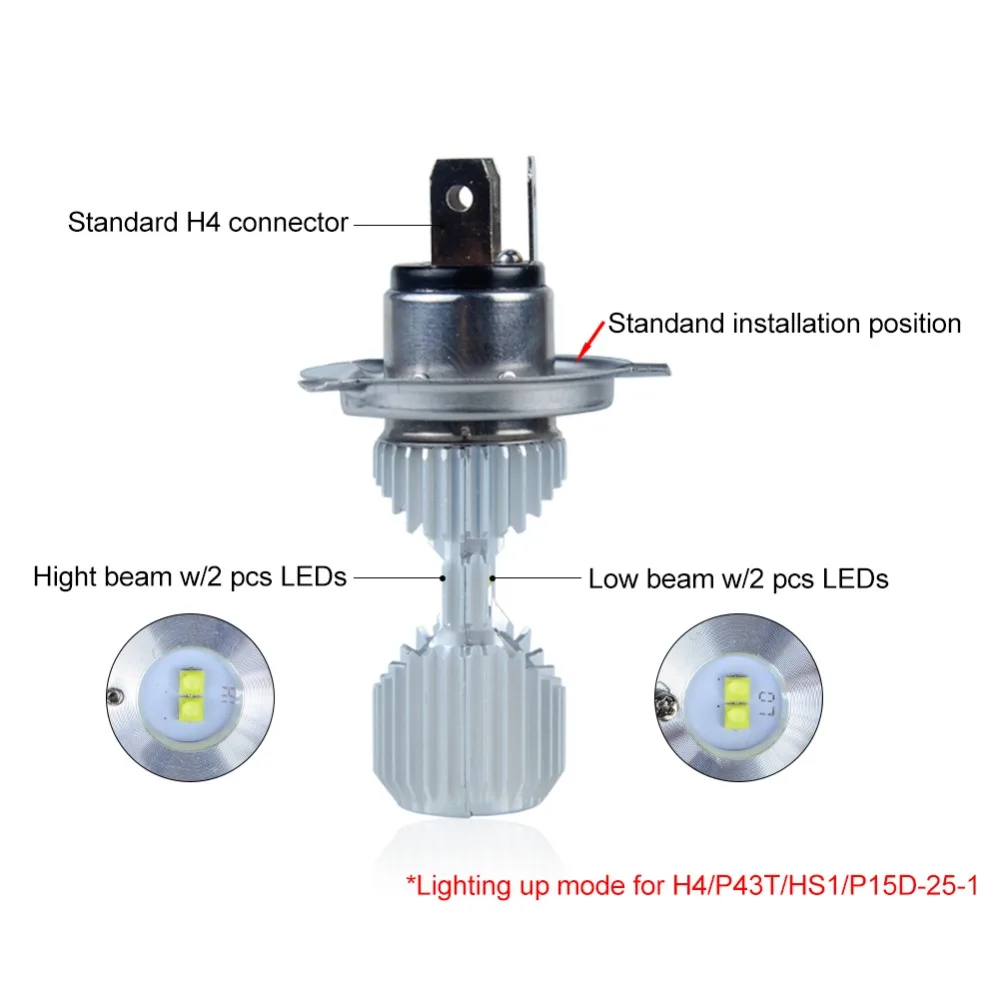 YzzYzz H4 светодиодный фонарь для мотоцикла 1400LM 6000K 20W HS1 Faros освещение электрического