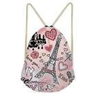 Женский рюкзак с рисунком Эйфелевой башни, с Кулиской