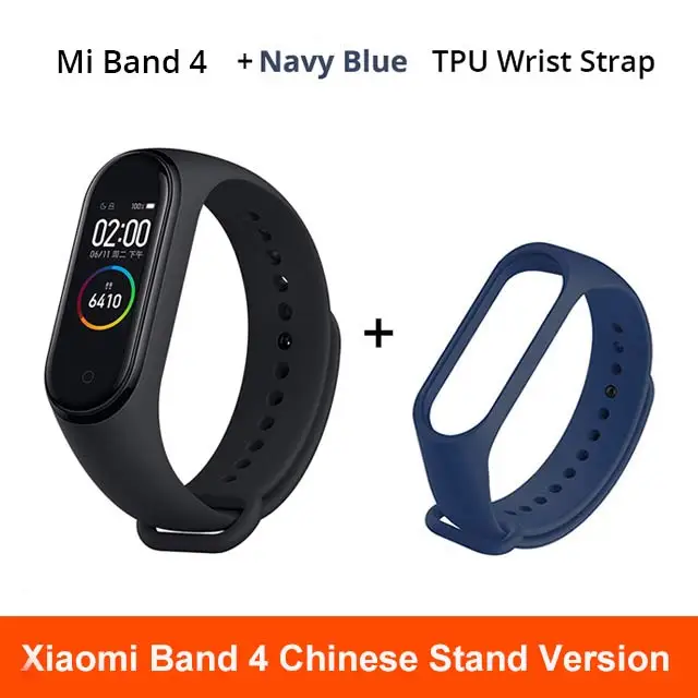 Add Deep Blue Strap Xiaomi mi band 4 смарт-браслет mi band 4 OLED дисплей mi band 4 фитнес-трекер Водонепроницаемый - Цвет: Add Deep Blue Strap