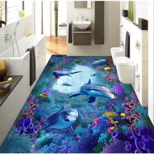Настенные 3D обои Bacaz Sea World с изображением дельфина кораллов для