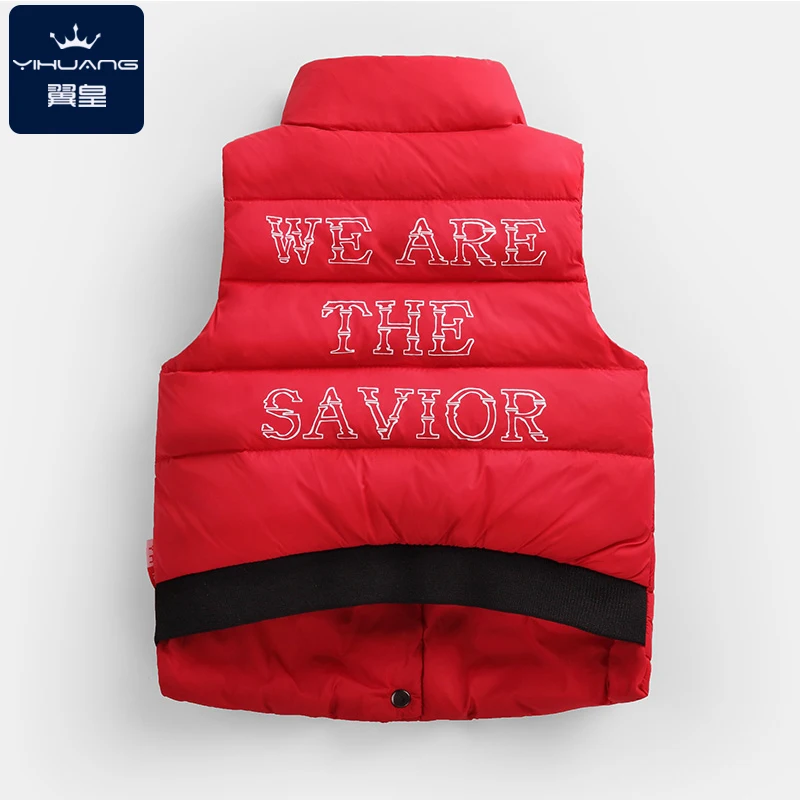Высокое Качество Зима Мальчики Девочки Жилет Куртка белая утка вниз жилет Дети