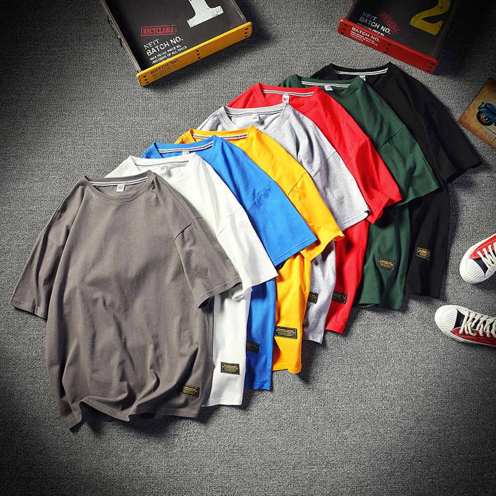 Новинка 2019 Мужская футболка для мальчиков летняя повседневная свободная