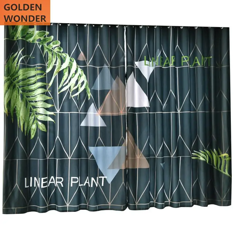 Modern Luxury Geometric Curtains For Living room Bedroom Blackout Long Dark Green Custom Made Finished Product | Дом и сад