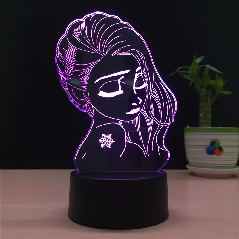 Юки онна снег женские 3D Акриловые Ретро Настольная лампа Luz De Lampara светодиодный usb