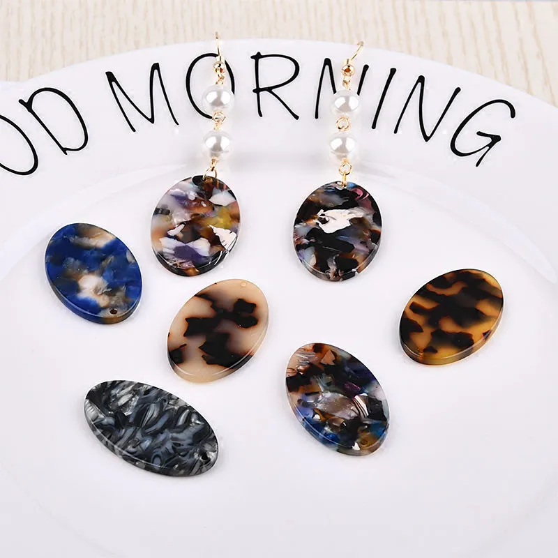 Серьги-клипсы сделай сам из Овального диска с цветной уксусной кислотой |