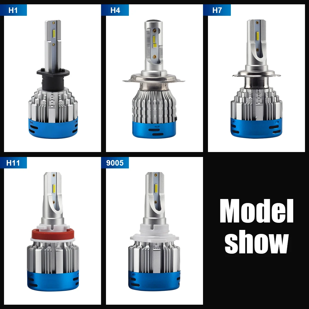

EURS 2pcs H4 LED H1 H11 9006 H7 LED CSP Car Headlight 60W 6000LM Auto Headlamp Light Bulb Fog Lights White 6000K 12V Lamp 527D
