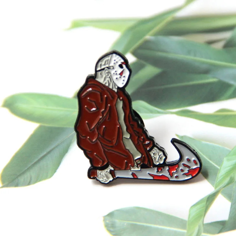Брошь Friday the 13th Jason Voorhees эмалированные булавки и броши булавка на лацкане рюкзак