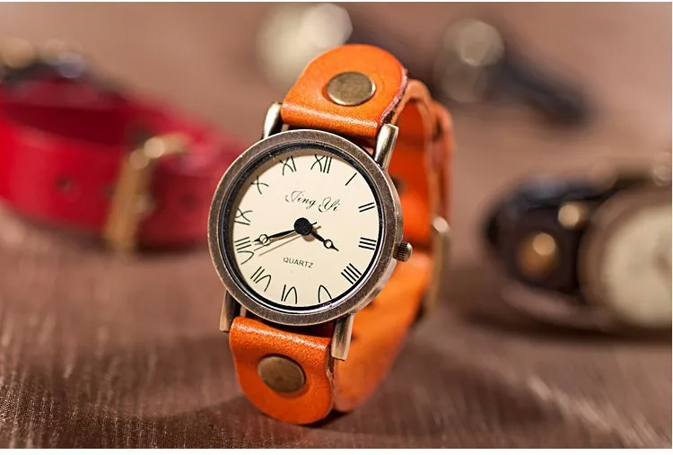 Free Shipping 2013 early summer new!Simple retro wholesale personalized leather table multi-color optional neutral jewelry gift |