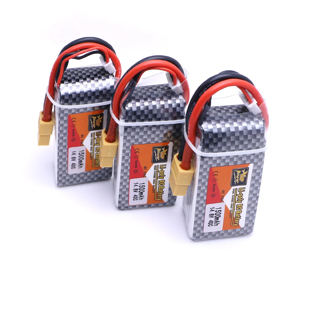 ZOP 4 шт. Мощность 14 8 V 1500 мА/ч 4S 40C Lipo Батарея XT60/Т-образный разъем Перезаряжаемые |