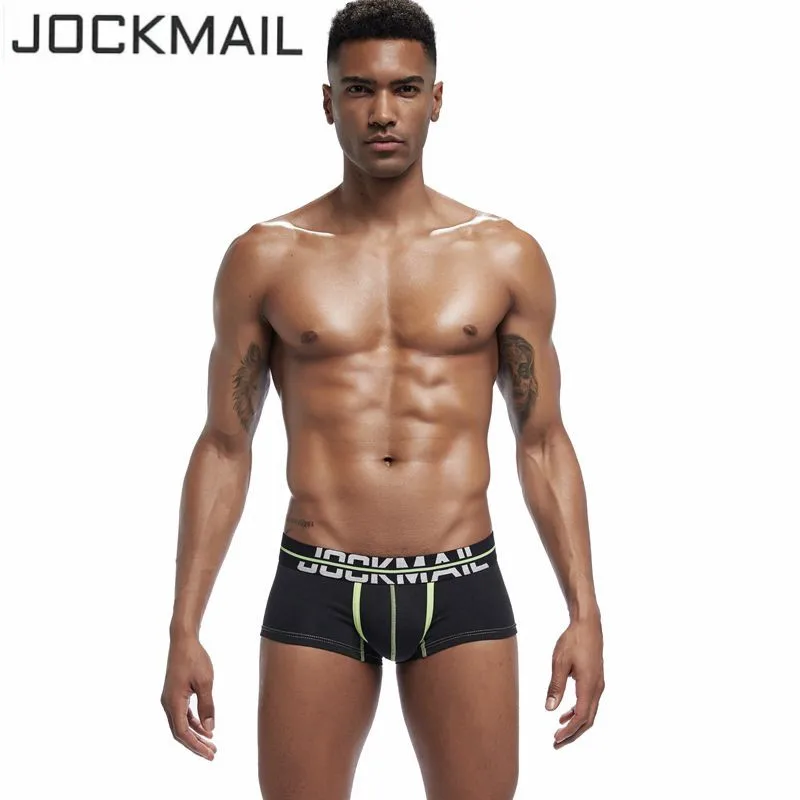 JOCKMAIL Мужское нижнее белье боксеры хлопковые трусы U выпуклая сумка мужские
