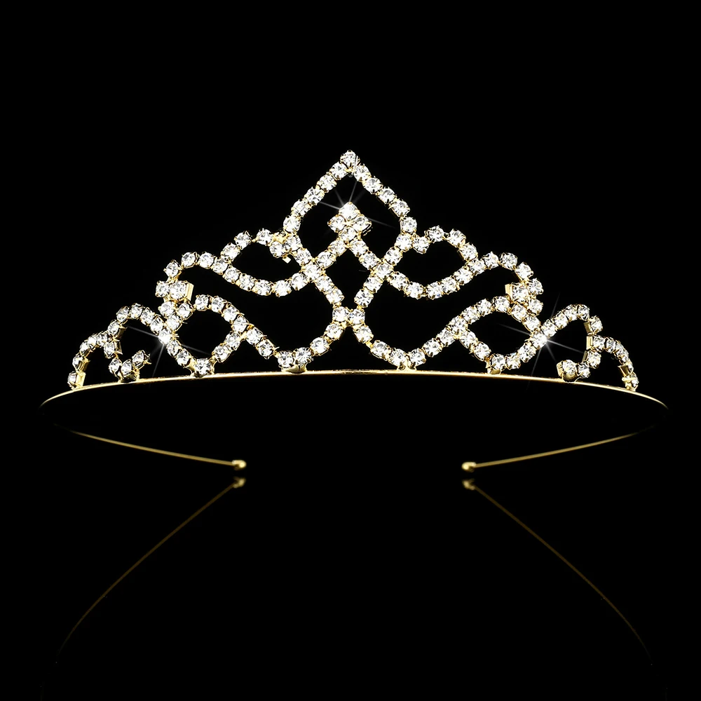 Серебряные, золотые диадемы и короны принцессы, Королевская корона, повязка на голову, аксессуары для детей, украшения для волос, свадебные, выпускные украшения для волос