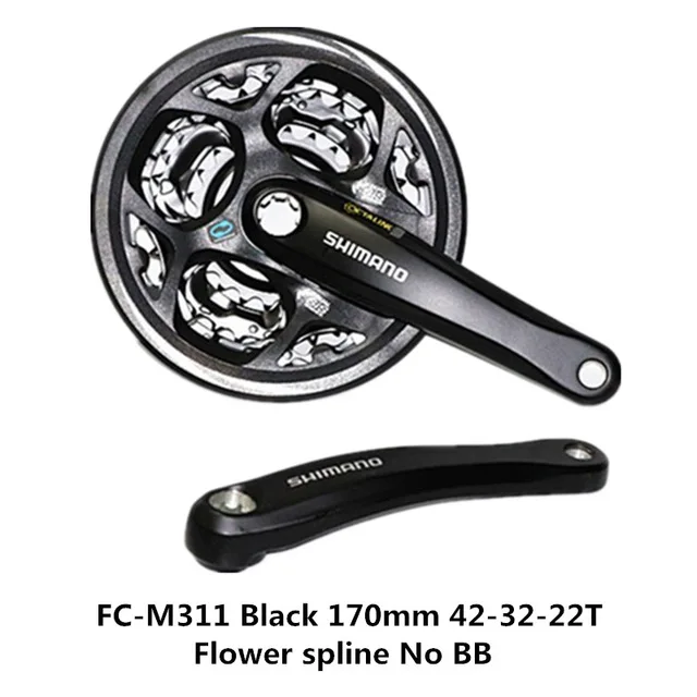 Flower spline NO BB SHIMANO ALTUS FC-M311 Звездочка 6-7-8 скоростей горный велосипед 42-32-22T зубчатая Звездочка UN26 Звездочка вала - Цвет: Flower spline NO BB