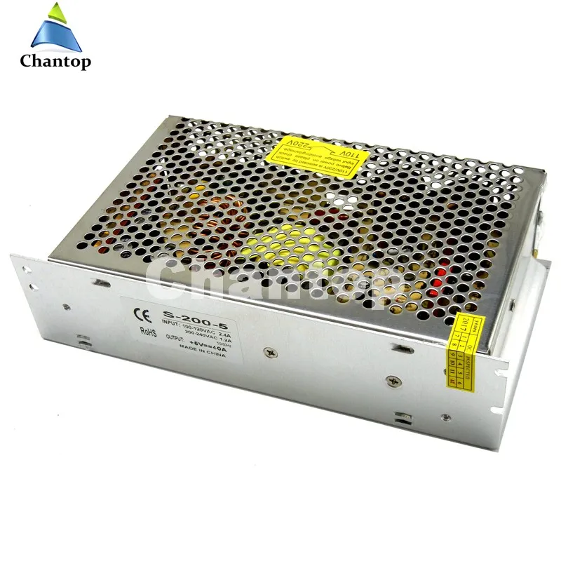 5V 40A 200w импульсный источник питания светодиодного табло вход переменного тока в переменный ток 110V 220V постоянного тока до DC5V светодиодный драйвер переменного/постоянного тока трансформатор для светодиодный дисплей прокладки ligihting