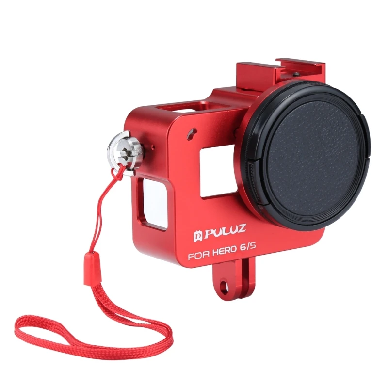 Корпус рамка для GoPro HERO 7 черный 6/5 жесткая Защитная клетка+ 52 мм УФ-объектив чехол для Go Pro Hero2018 7 6 5 Аксессуары - Цвет: Red