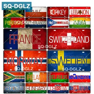 SQ-DGLZ жестяной знак для украшения стен бара с государственным флагом на заказ, металлический знак, домашний декор, постер