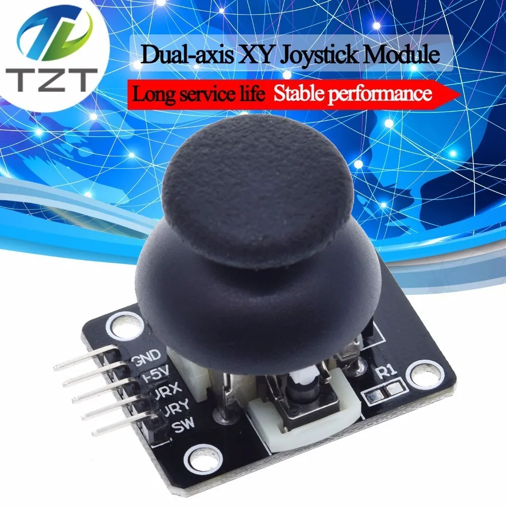 Фото Для Arduino двойной оси XY джойстик модуль высшего качества PS2 Управление рычаг