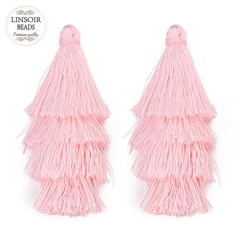 LINSOIR 4 шт./компл. длинные Полиэстеровые кисточки многослойная бахрома в форме