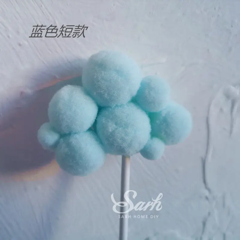 3pcs blue cloud Двухслойные радужные топперы для торта, украшения для ручного письма на день рождения, вечерние феи, принадлежности для детского дня выпечки, прекрасные подарки - Цвет: 3pcs blue cloud