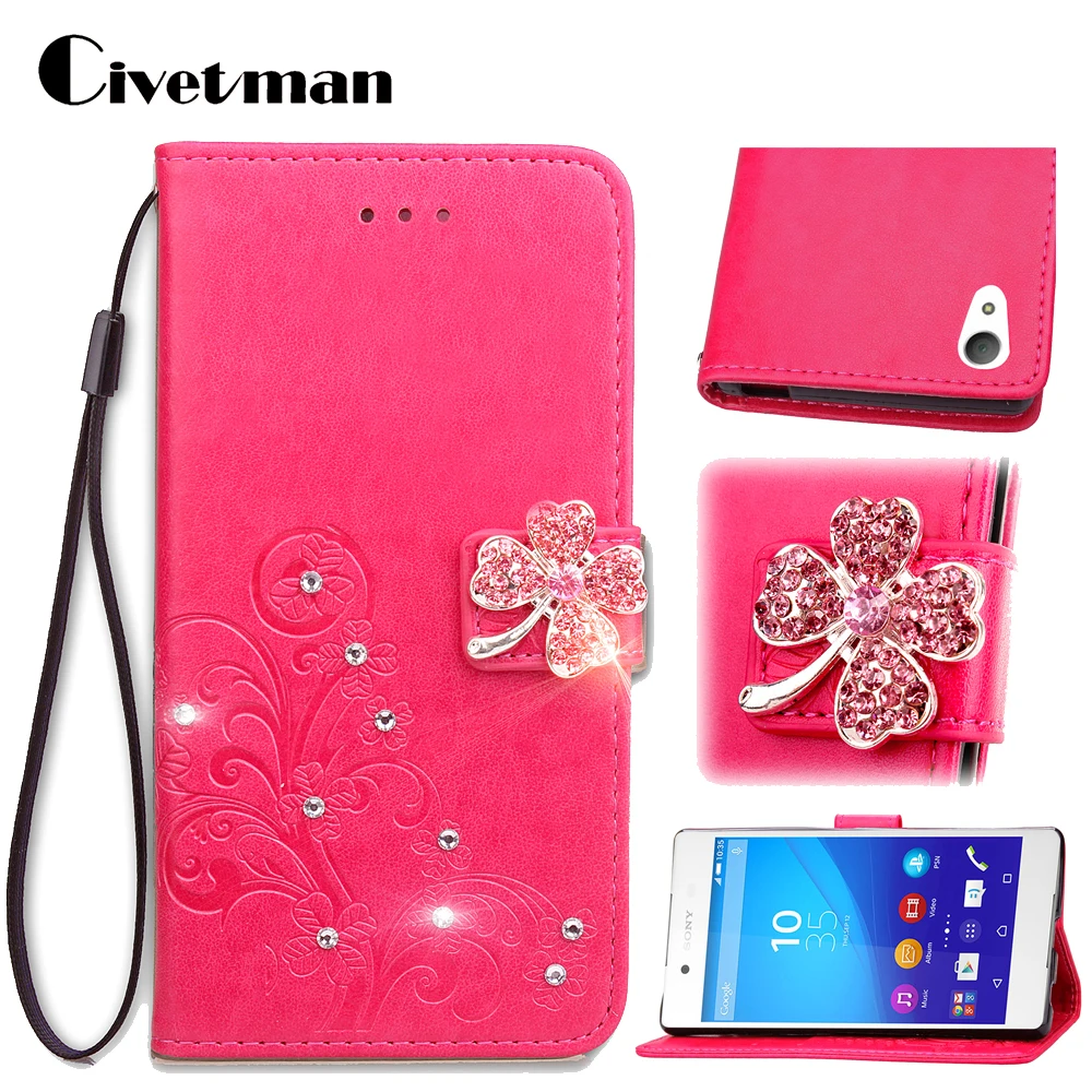 Чехол для телефона Sony Xperia Z3 L55T Compact D5803 D5833 mini Flip PU кожаный чехол из ТПУ с клевером и