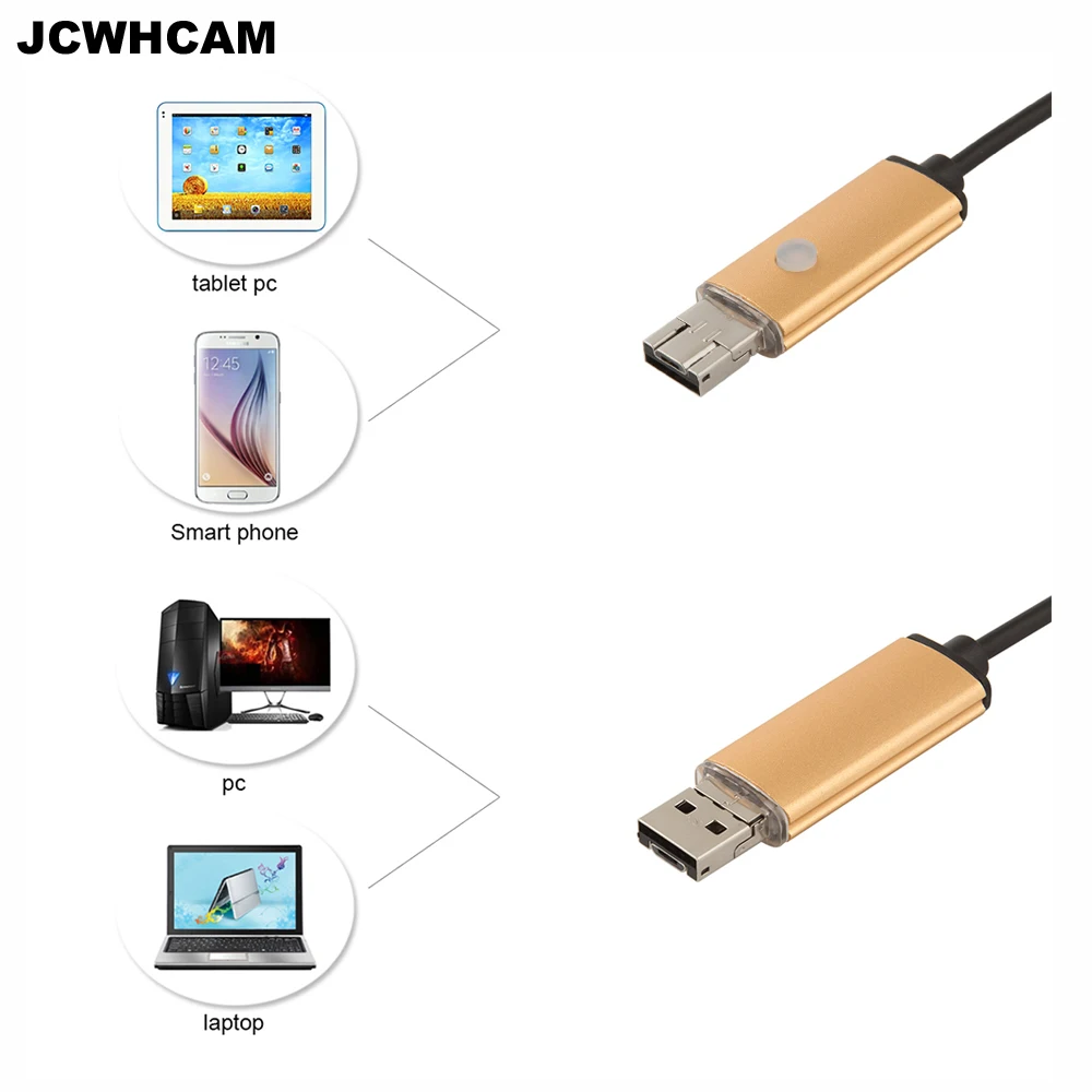Водонепроницаемый Автомобильный эндоскоп бороскоп JCWHCAM 1 м 2 5 10 USB камера для