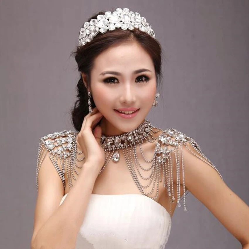 Женское свадебное ожерелье ручной работы роскошные стразы с кристаллами и