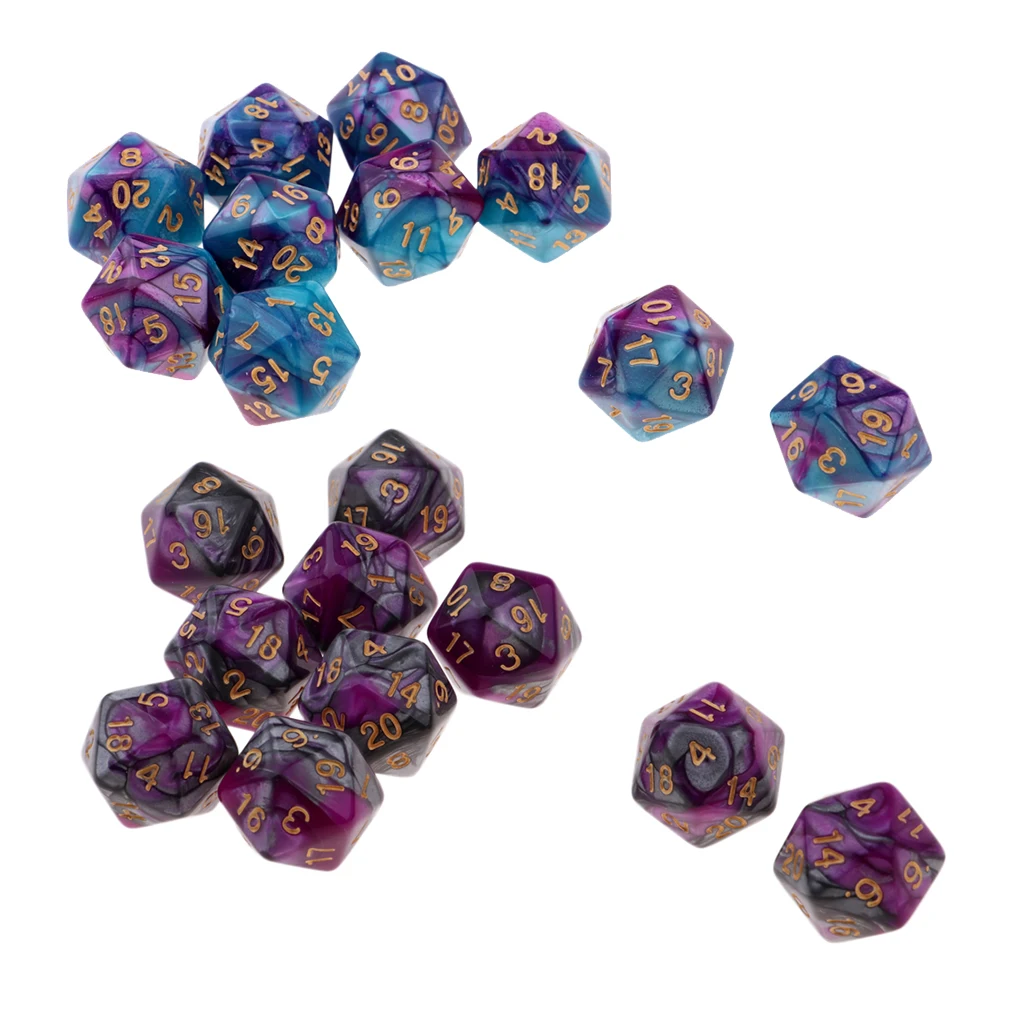 20 штук D20 кости Пластик мм многогранные кубики для настольный ролевые игры TRPG