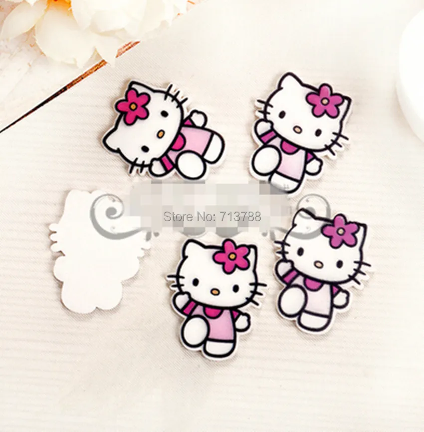 Кабошоны из смолы fiatback украшения для волос Hello Kitty 50 шт./лот бесплатная