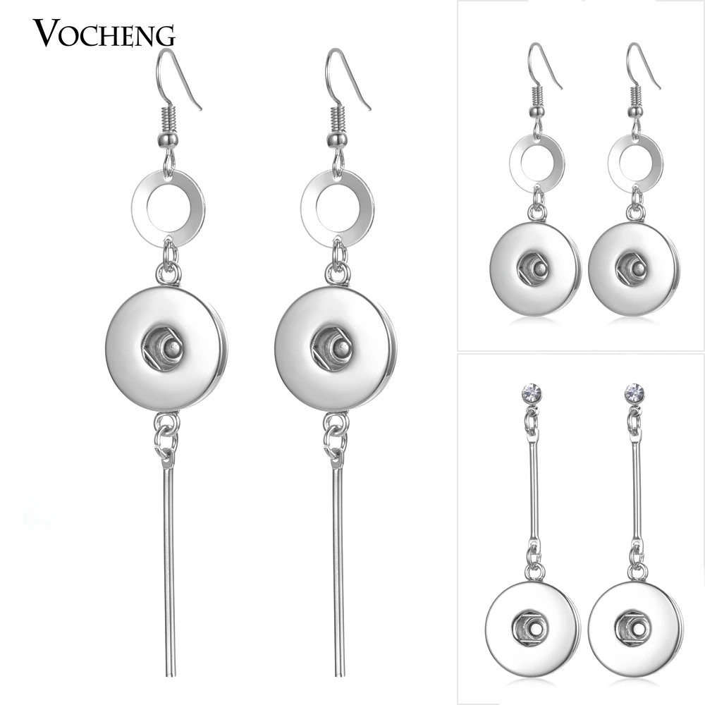 

Vocheng Ginger Snap Charms Dangle Earring for Women Fit 18mm Snap Button 3 Styles NN-638