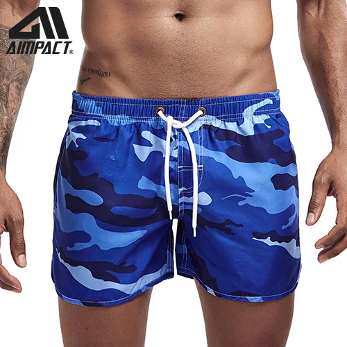 Camouflageblue Aimpact быстросохнущие пляжные шорты для мужчин лето повседневное Active Sexy BeachSurf Swimi человек спортсмен Gymi дома Hybird стволы PF55 - Цвет: Camouflageblue