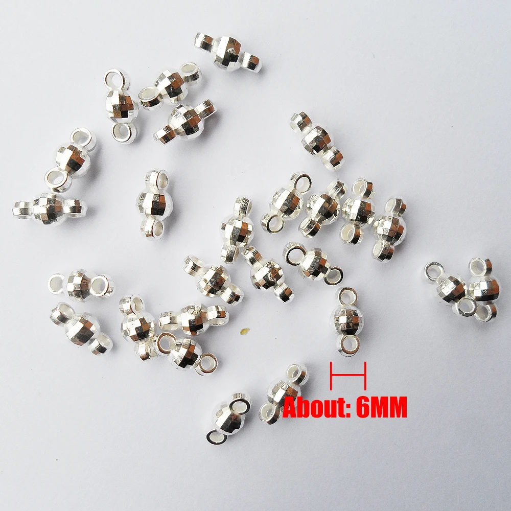 Модный кулон с двойной петлей и гладкой поверхностью посеребренные бусины