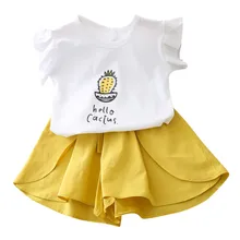 Комплект одежды для маленьких девочек Милая футболка с