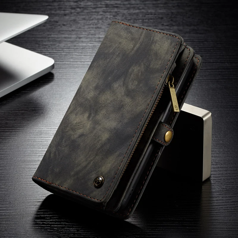 Роскошный Магнитный кожаный чехол 2 в 1 для Samsung Galaxy S9 plus раскладной кошелек на