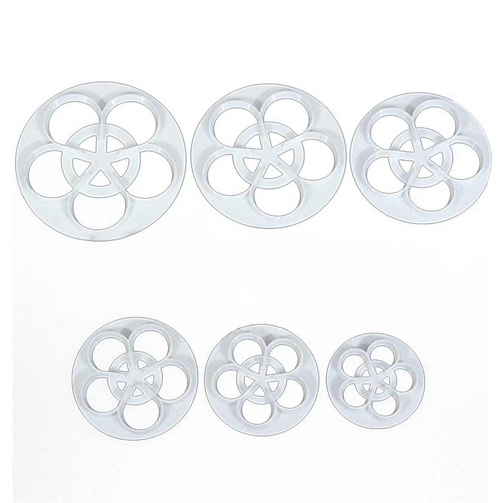 6Pcs Decorating Fondant Cake Mold Cutter Mould Sugar Craft Rose Flower Cookie Tool Colorful | Дом и сад
