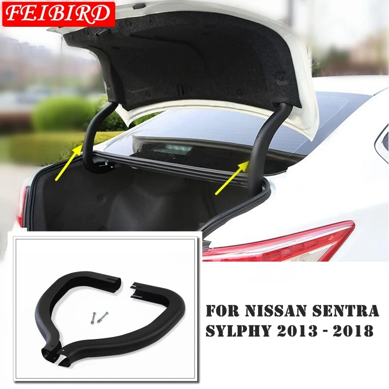 2 PCS  Plastic For Nissan Sentra Sylphy 2013 - 2018 Car Rear Trunk Hinged Protective Decoration Frame Molding Cover Trim