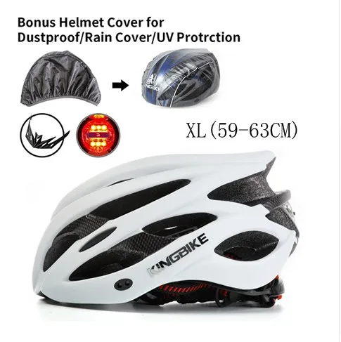 KINGBIKE свет для велосипедного шлема интегрально-Формованный MBT дорожный солнцезащитный козырек Capacete Ciclismo для мужчин и женщин Ультра светильник шлемы для горного велосипеда - Цвет: WHITE-XL