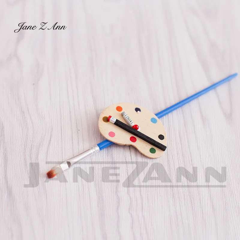 Palette brush Jane Z Ann новорожденный живописец тематический реквизит мини-блокнот для эскизов шляпа Палитра кистей детский реквизит для фотосъемки студийные аксессуары для фотосессии - Цвет: Palette brush