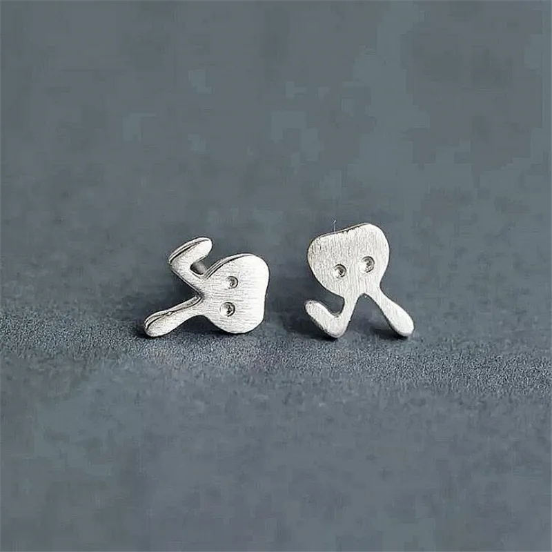 New Simple White Rabbit Silver Plated Jewelry Personality And Lovely Brushed Animal Stud Earrings E260 | Украшения и аксессуары