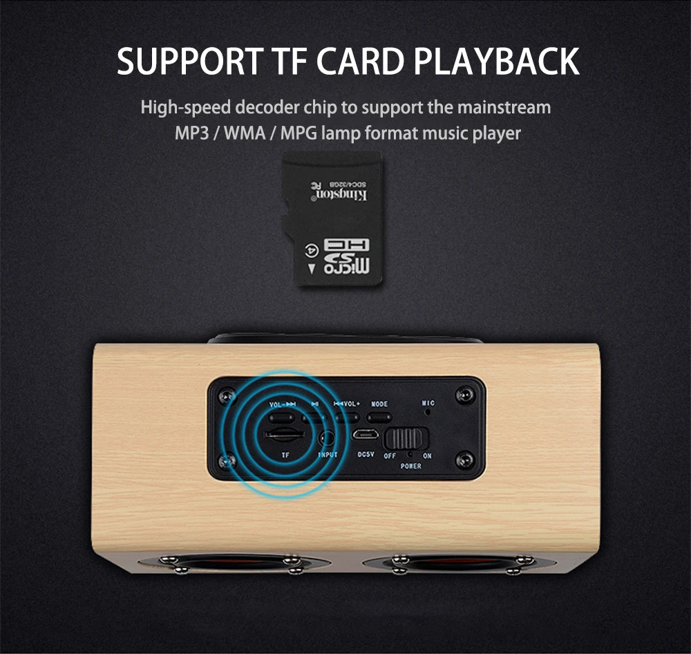 Новый список ретро деревянный HIFI 3D двойной громкий динамик s Wooden Bluetooth