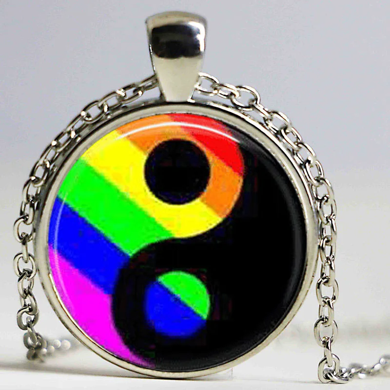 Стеклянный купол ожерелье гей ювелирные изделия Ying Yang bijoux (украшения своими