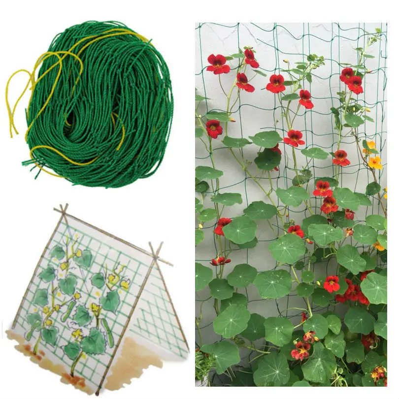 20PCS Plant Trellis Netting Nylon Vegetable Plant Support Vine Climbing Hydroponics Anti Bird Garden Net Accessories