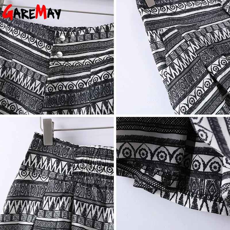 Женские свободные шорты с высокой талией GAREMAY повседневные пляжные цветочным