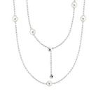 Женское ожерелье из серебра 925 пробы с белым кристаллом и жемчугом