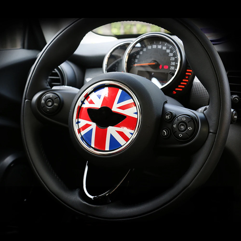1 шт. виниловые наклейки на руль автомобиля Union Jack Checker из ПВХ для Mini Cooper JCW F54 F55 F56 F60