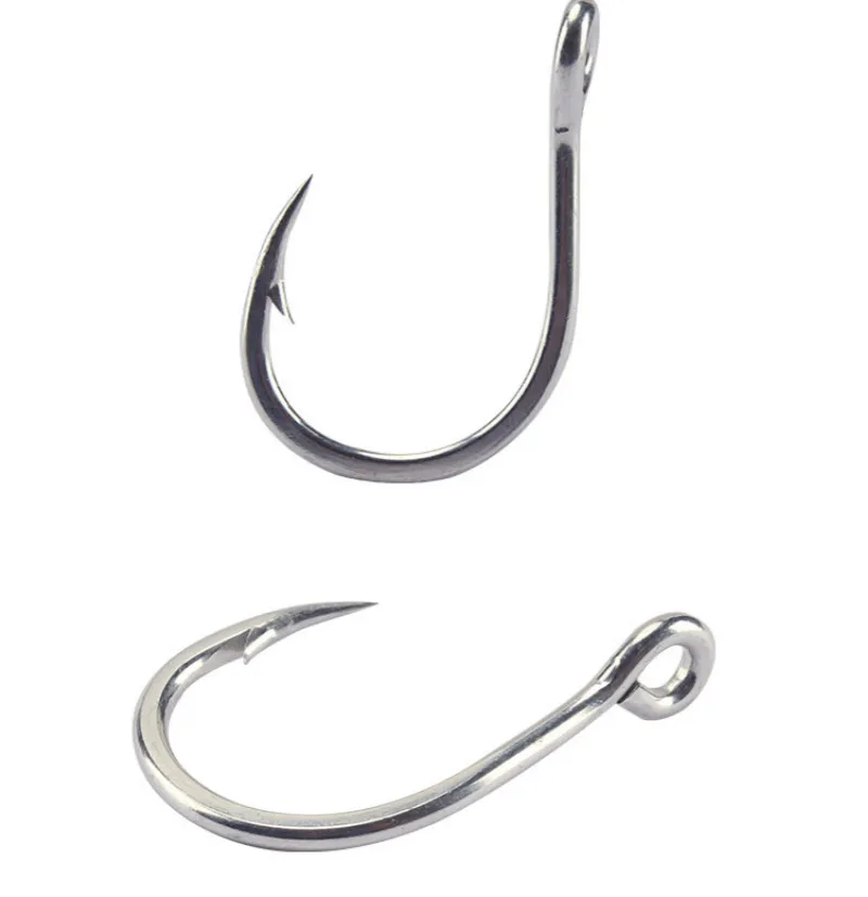 Mustad 10881 рыболовные крючки из высокоуглеродистой стали, морские рыболовные крючки, джиг, большой колючий крючок с отверстием, крючки для кальмара, карпа, жесткая приманка, крючок