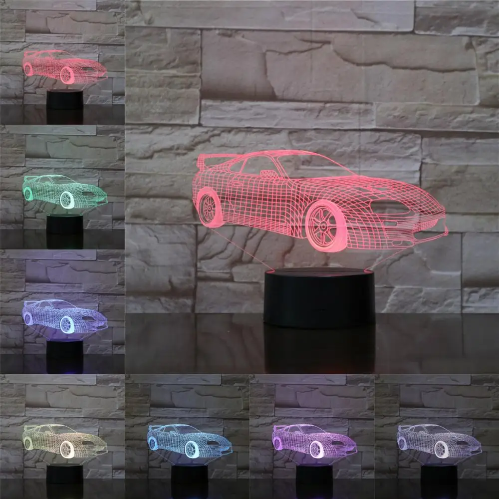 Новый гоночный спортивный автомобиль 3D лампа RGB светильник Светодиодная