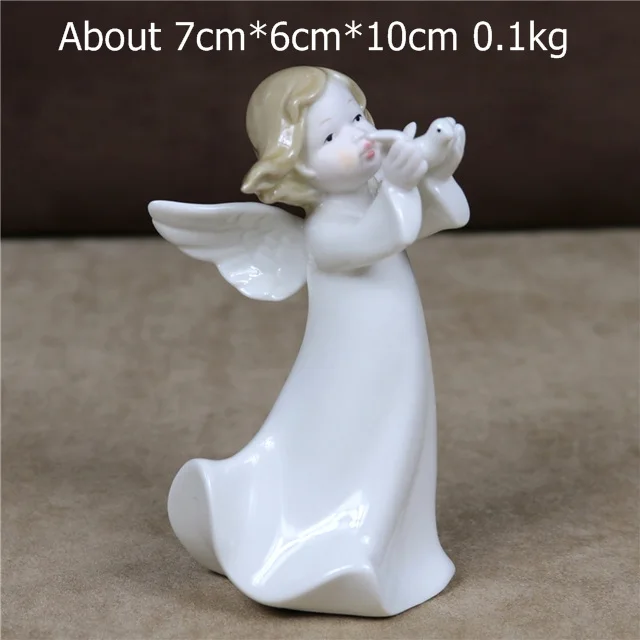 Pigeon Angel Фарфоровая статуэтка ангела, ручная работа, керамический ангел, миниатюрный персонаж, звезда, домашняя декоративная книга, орнамент, искусство и ремесло, голубь - Цвет: Pigeon Angel